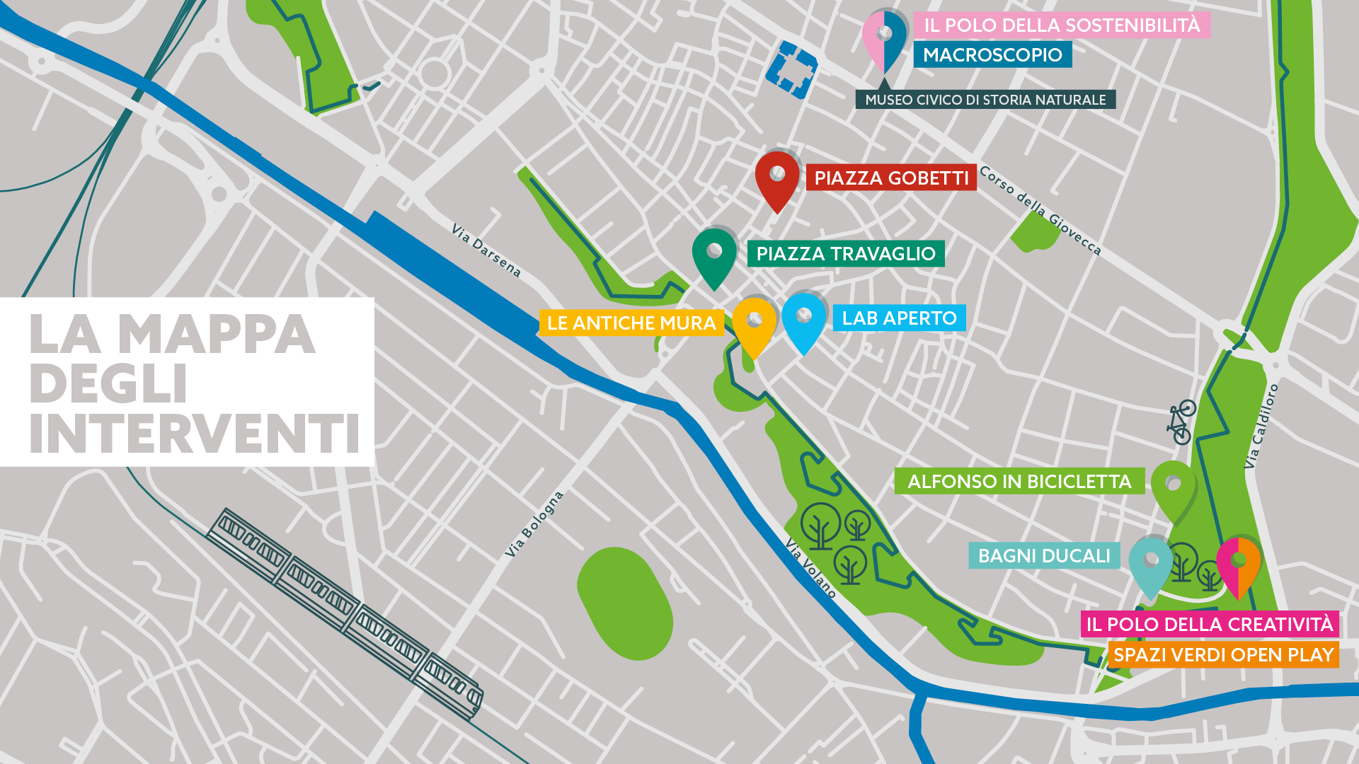 Mappa sintetica dei progetti, la lista è disponibile più avanti